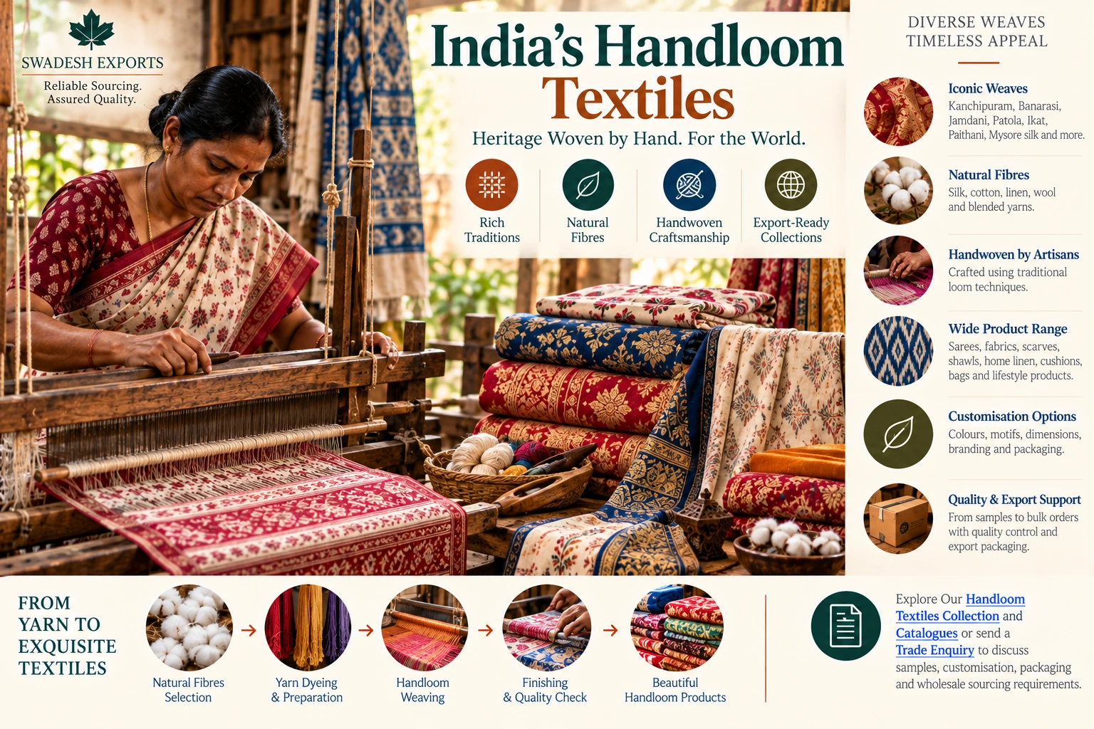 India’s Handloom Textiles: A Buyer’s Guide to Traditional Indian Weaves